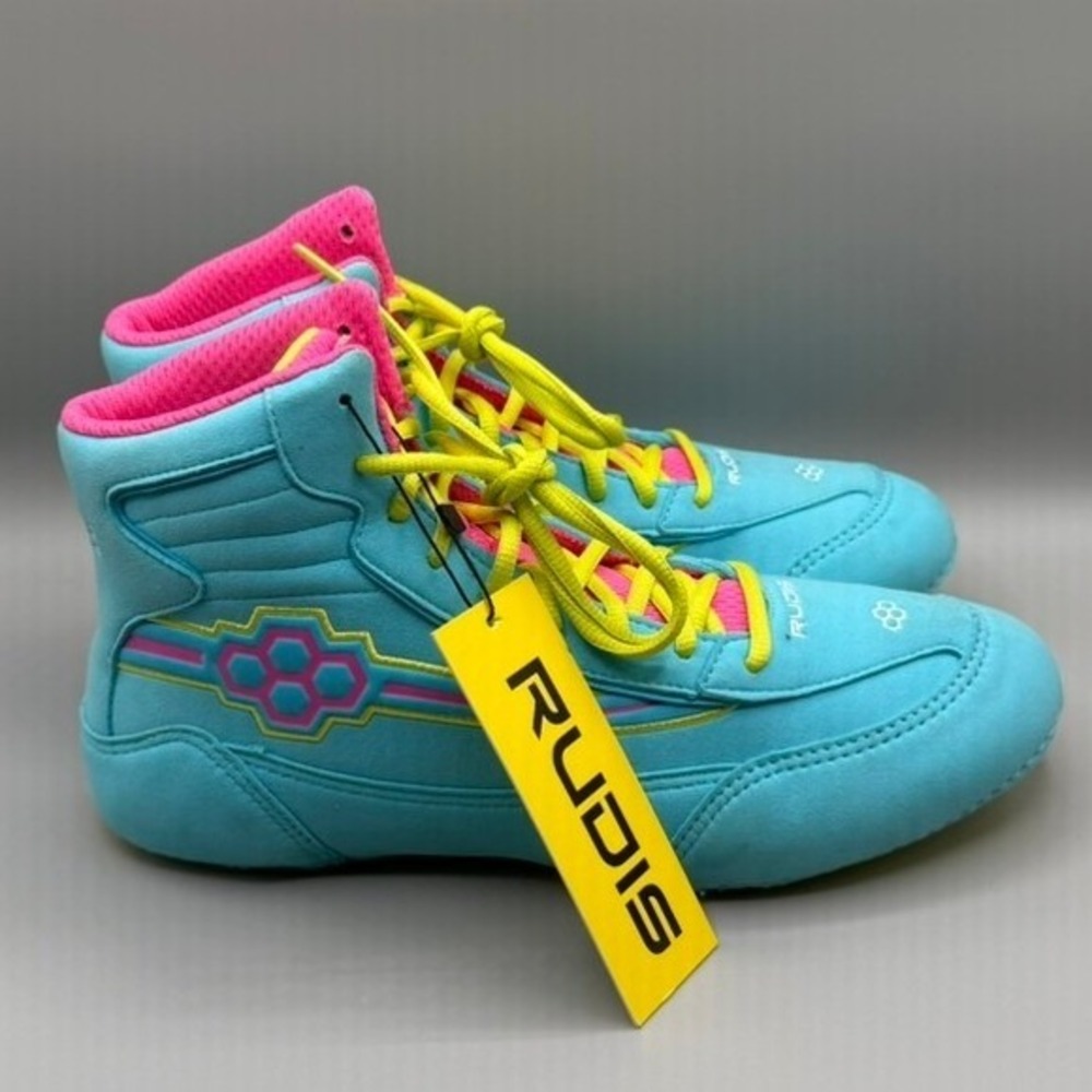 Rudis Ninety-5 Wrestling Shoes Blue Neon Tsunami M10 W11.5- NEW